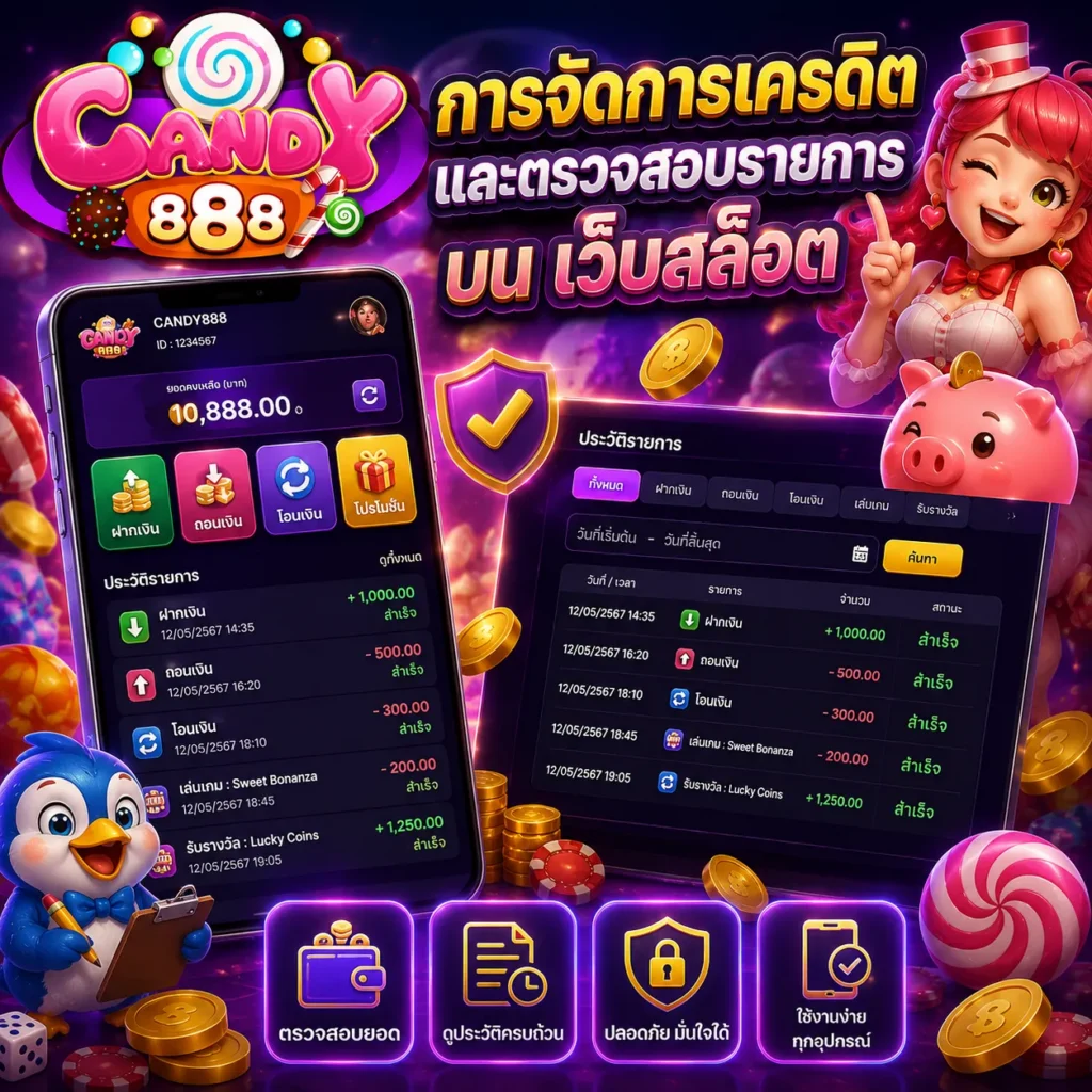 การจัดการเครดิตและตรวจสอบรายการบน เว็บสล็อต